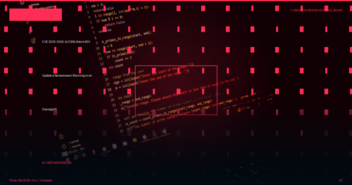 CVE-2025-XXXX: Is CISA's Silent KEV Update a Ransomware Warning or an Oversight?