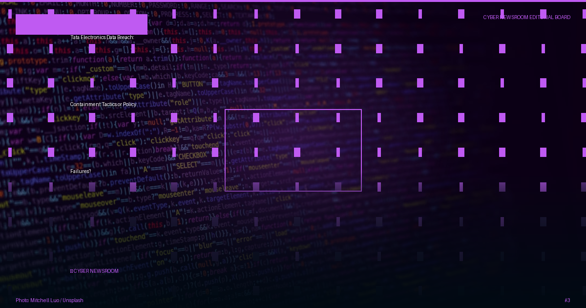 Tata Electronics Data Breach: Containment Tactics or Policy Failures?