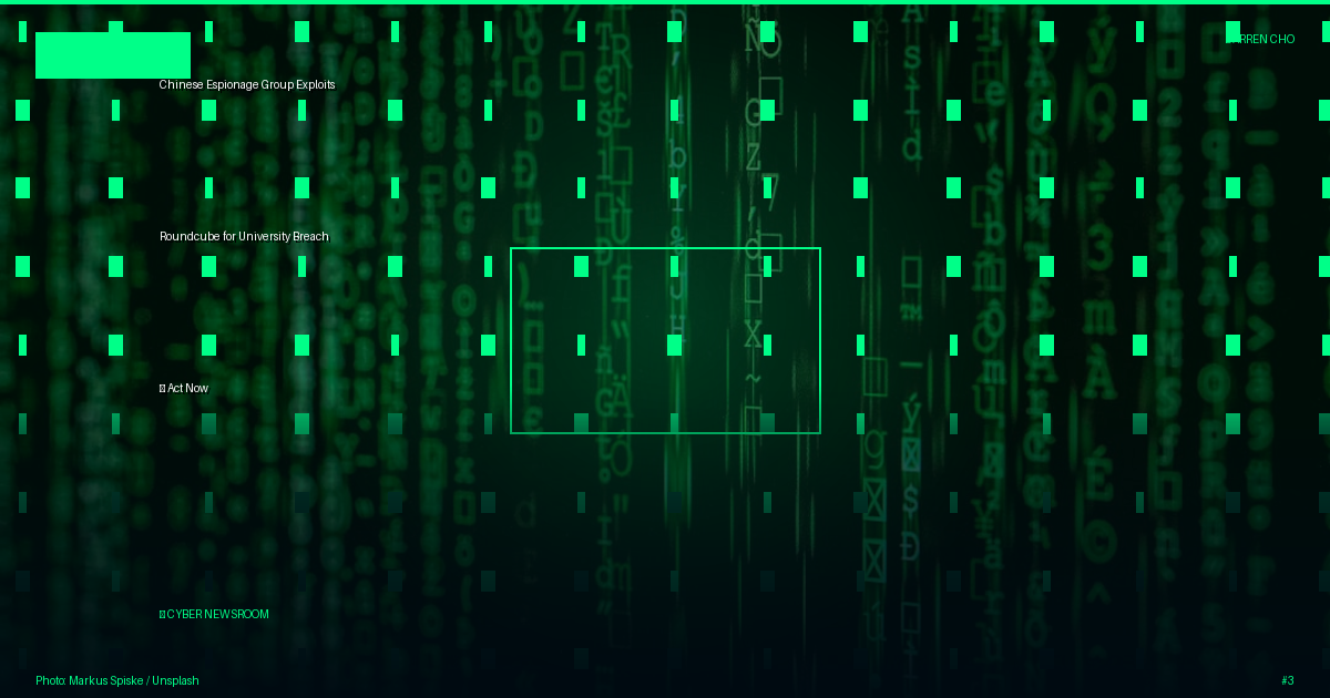 Chinese Espionage Group Exploits Roundcube for University Breach — Act Now