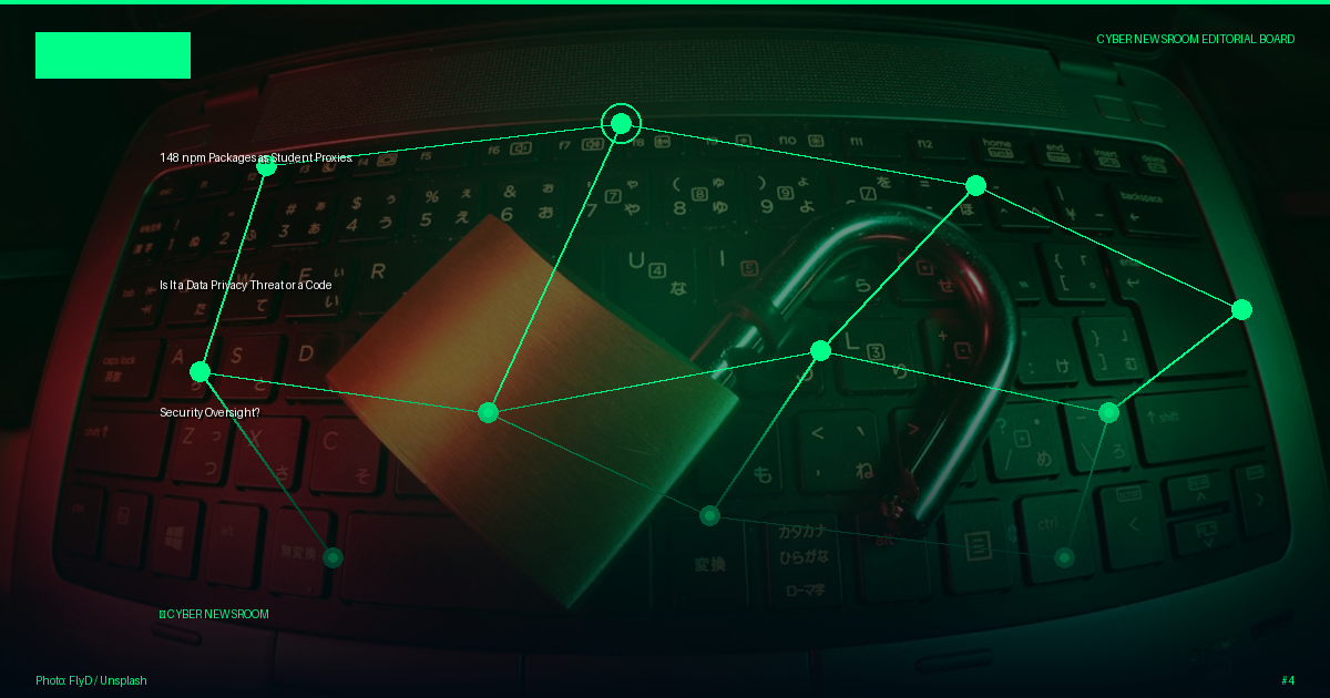 148 npm Packages as Student Proxies: Is It a Data Privacy Threat or a Code Security Oversight?