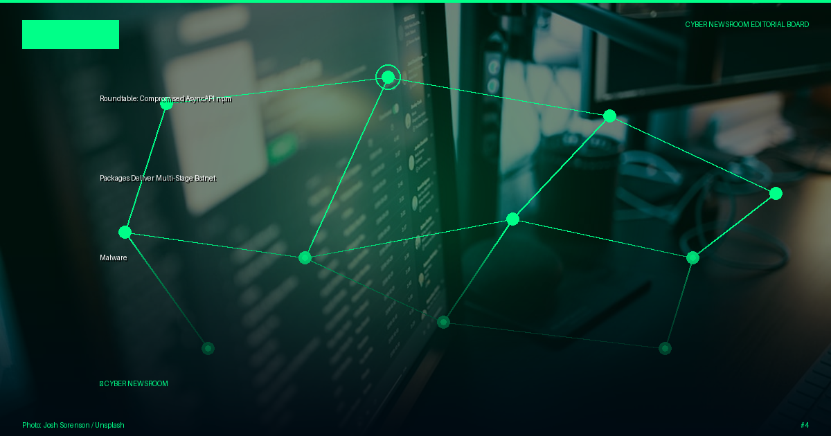 Roundtable: Compromised AsyncAPI npm Packages Deliver Multi-Stage Botnet Malware