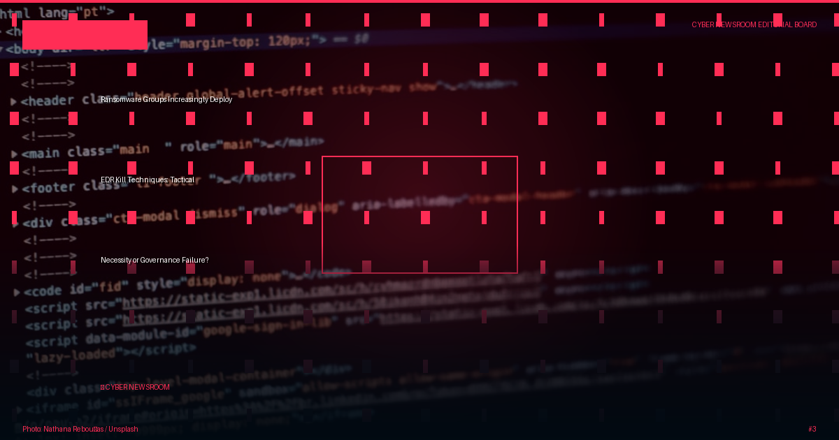 Ransomware Groups Increasingly Deploy EDR Kill Techniques: Tactical Necessity or Governance Failure?